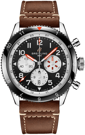 Breitling Super Avi B04 Chronograph GMT 46 Mosquito Black Dial Brown Leather Strap Watch for Men - YB04451A1B1X1 Authentic Buy Shop Now