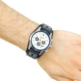 Fossil Coachman Chronograph White Dial Blue Leather Strap Watch for Men - CH3051 Authentic Buy Shop Now