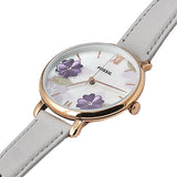 Fossil Jacqueline Mother of Pearl Dial Grey Leather Strap Watch for Women - ES4672 Authentic Buy Shop Now