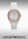 Emporio Armani Ceramica Mother of Pearl Dial White Ceramic Dial Watch For Women - AR1472 Authentic Buy Shop Now