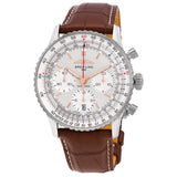 Breitling Navitimer B01 Chronograph 41 White Dial Brown Leather Strap Watch for Men - AB0139211G1P1 Authentic Buy Shop Now
