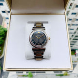 Versace V-Motif Black Dial Two Tone Steel Strap Watch for Women - VERE00518 Authentic Buy Shop Now