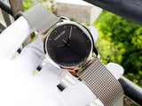 Calvin Klein City Chronograph Black Dial Silver Mesh Bracelet Watch for Men - K2G2G121 Authentic Buy Shop Now
