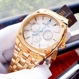 Bulova Multifunction White Dial Gold Steel Strap Watch for Men - 97C105 Authentic Buy Shop Now