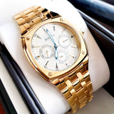 Bulova Multifunction White Dial Gold Steel Strap Watch for Men - 97C105 Authentic Buy Shop Now