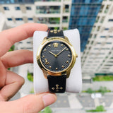 Versace Audrey Quartz Black Dial Black Leather Strap Watch for Women - VELR00319 Authentic Buy Shop Now