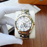 Bulova BVA Skeleton Silver Dial Two Tone Steel Strap Watch for Men - 98A230 Authentic Buy Shop Now