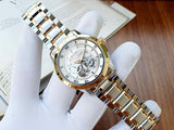 Bulova BVA Skeleton Silver Dial Two Tone Steel Strap Watch for Men - 98A123 Authentic Buy Shop Now