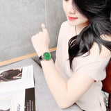 Gucci Le Marche Des Merveilles Quartz Green Dial Black Leather Strap Watch For Women - YA126463 Authentic Buy Shop Now