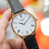 Tissot Tradition 5.5 White Dial Brown Leather Strap Watch for Men - T063.409.36.018.00 Authentic Buy Shop Now