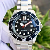 Citizen Mechanical Black Dial Silver Steel Strap Watch For Men - NJ0120-81E Authentic Buy Shop Now