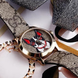 Gucci G Timeless Brown Dial Brown Leather Strap Watch For Women - YA1264056 Authentic Buy Shop Now