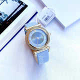 Versace V-Motif Grey Dial Blue Leather Strap Watch for Women - VERE00318 Authentic Buy Shop Now