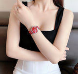 Gucci G-Timeless Mother of Pearl Red Dial Red Leather Strap Watch For Women - YA1264041 Authentic Buy Shop Now