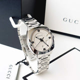 Gucci GG2570 White Dial Silver Steel Strap Watch For Women - YA142502 Authentic Buy Shop Now