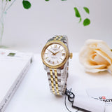 Tissot Ballade Powermatic 80 Mother of Pearl Silver Dial Two Tone Steel Strap Watch For Women - T108.208.22.117.00 Authentic Buy Shop Now