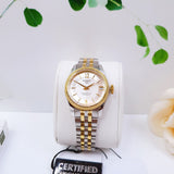 Tissot Ballade Powermatic 80 Mother of Pearl Silver Dial Two Tone Steel Strap Watch For Women - T108.208.22.117.00 Authentic Buy Shop Now