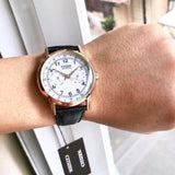 Citizen Watch Eco Drive Day & Date White Dial Black Leather Strap Watch For Men - AO9003-16A Authentic Buy Shop Now