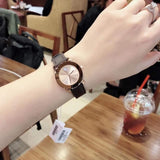 Movado Bold Rose Gold Dial Brown Leather Strap Watch For Women - 3600438 Authentic Buy Shop Now