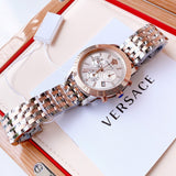Versace Sport Tech Chronograph While Dial Two Tone Steel Strap Watch for Men - VELT00319 Authentic Buy Shop Now