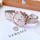 Versace Sport Tech Chronograph While Dial Two Tone Steel Strap Watch for Men - VELT00319 Authentic Buy Shop Now