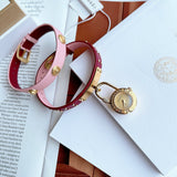 Versace Medusa Lock Icon Gold Dial Red Leather Strap Watch for Women - VEDW00319 Authentic Buy Shop Now