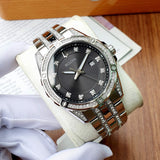 Bulova Crystal Collection Black Dial Silver Steel Strap Watch for Men - 96K104 Authentic Buy Shop Now