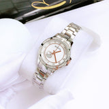 Bulova Crystal Collection Mother of Pearl Dial Silver Steel Strap Watch for Women - 98L232 Authentic Buy Shop Now