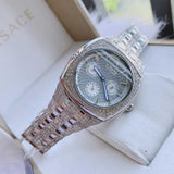Bulova Crystal Collection Phantom Silver Dial Silver Steel Strap Watch for Men - 96C002 Authentic Buy Shop Now