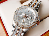 Bulova Octova Crystal Silver Dial Two Tone Steel Strap Watch for Men - 98C133 Authentic Buy Shop Now