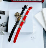 Versace Medusa Lock Icon Gold Dial Red Leather Strap Watch for Women - VEDW00119 Authentic Buy Shop Now