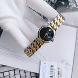 Movado Veturi Quartz Black Dial Two Tone Steel Strap Watch for Women - 0606933 Authentic Buy Shop Now