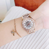 Bulova Phantom White Dial with Swarovski Baguettes Rose Gold Steel Strap Watch for Women - 98L268 Authentic Buy Shop Now