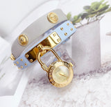 Versace Medusa Lock Icon Quartz White Dial Blue Leather Strap Watch for Women - VEDW00419 Authentic Buy Shop Now