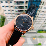Tissot Le Locle Powermatic 80 Black Dial Black Leather Strap Watch For Men - T006.407.36.053.00 Authentic Buy Shop Now
