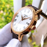 Tissot T Classic Carson White Dial Brown Leather Strap Watch For Men - T085.410.36.013.00 Authentic Buy Shop Now