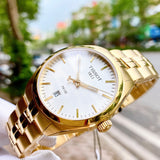 Tissot T Classic PR 100 Quartz White Dial Gold Steel Strap Watch for Men - T101.410.33.031.00 Authentic Buy Shop Now