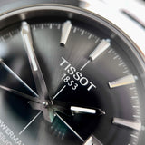 Tissot Gentleman Powermatic 80 Silicium Black Dial Silver Steel Strap Watch For Men - T127.407.11.061.01 Authentic Buy Shop Now