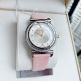 Versace V-Motif Silver Dial Pink Leather Strap Watch for Women - VERE00118 Authentic Buy Shop Now