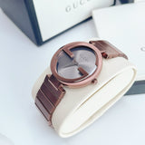 Gucci Interlocking G Quartz Brown Dial Brown Steel Strap Watch for Women - YA133317 Authentic Buy Shop Now