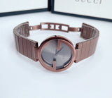Gucci Interlocking G Quartz Brown Dial Brown Steel Strap Watch for Women - YA133317 Authentic Buy Shop Now