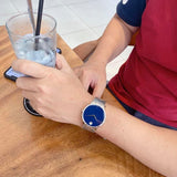 Movado Museum Classic Blue Dial Silver Steel Strap Watch for Men - 0607212 Authentic Buy Shop Now
