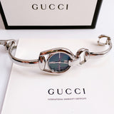 Gucci Horsebit Collection Mother of Pearl Black Dial Silver Steel Strap Watch For Women - YA139503 Authentic Buy Shop Now