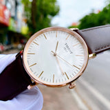 Tissot T Classic Everytime White Dial Brown Leather Strap Watch for Men - T109.610.36.031.00 Authentic Buy Shop Now