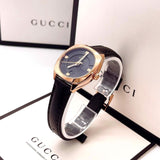 Gucci GG2570 Quartz Black Dial Black Leather Strap Watch For Women - YA142509 Authentic Buy Shop Now