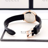 Gucci GG2570 Quartz Black Dial Black Leather Strap Watch For Women - YA142509 Authentic Buy Shop Now