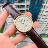 Tissot Le Locle Powermatic 80 Gold Dial Brown Leather Strap Watch For Men - T006.407.36.263.00 Authentic Buy Shop Now