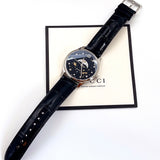 Gucci G-Timeless Moonphase Black Dial Black Leather Strap Watch For Men - YA126327 Authentic Buy Shop Now