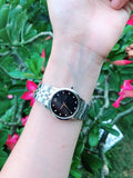 Movado Museum Classic Black Dial Silver Steel Strap Watch For Women - 0606858 Authentic Buy Shop Now