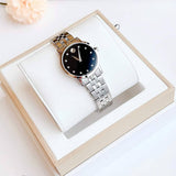 Movado Museum Classic Black Dial Silver Steel Strap Watch For Women - 0606858 Authentic Buy Shop Now